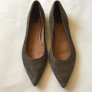 Frye sienna brown leather suede flats